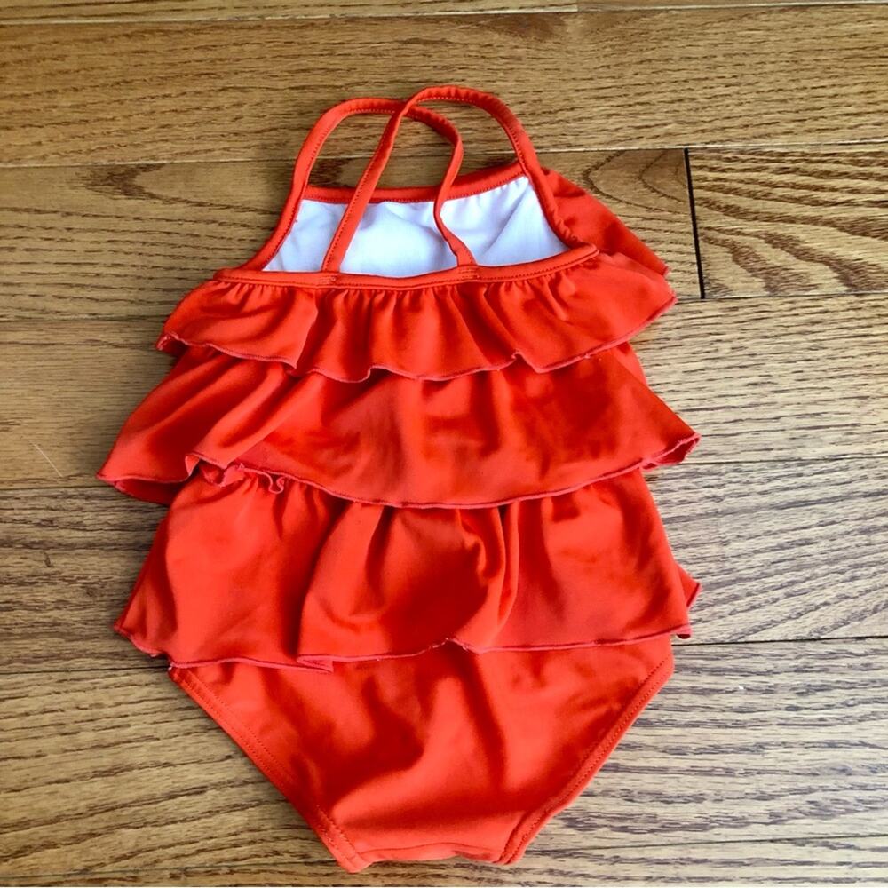 Carter’s one-piece swimsuit Tiered Crisscross Straps Red Baby Girl Size 18 Mo - Picture 5 of 6